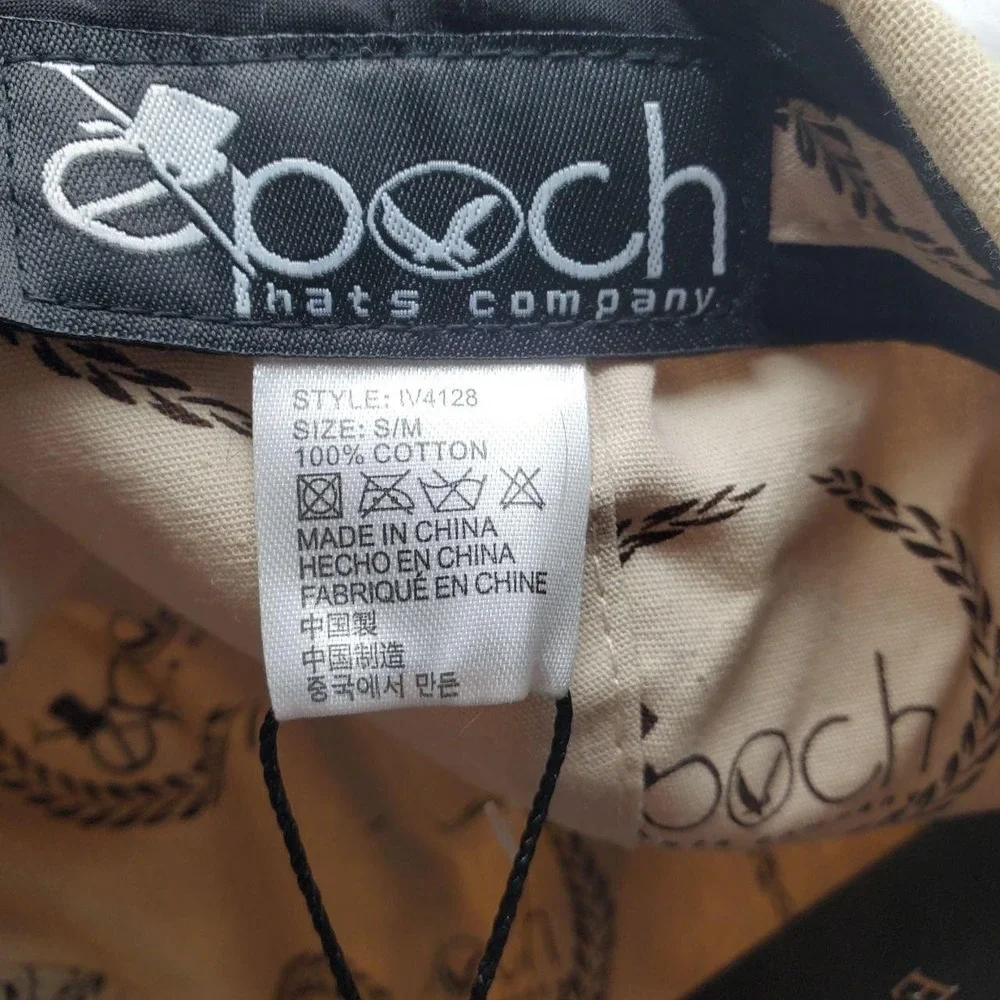 Epoch Hats Co Newsboy Flat Cap Mens S/M Beige Cotton Lined Driving Ivy‎ NWT